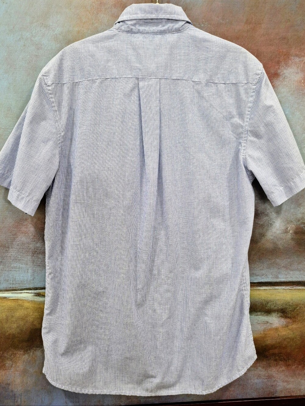 US Polo Assn Short Sleeve Button Down Shirt, Mens Slim Fit Medium, Blue Check - Picture 12 of 14
